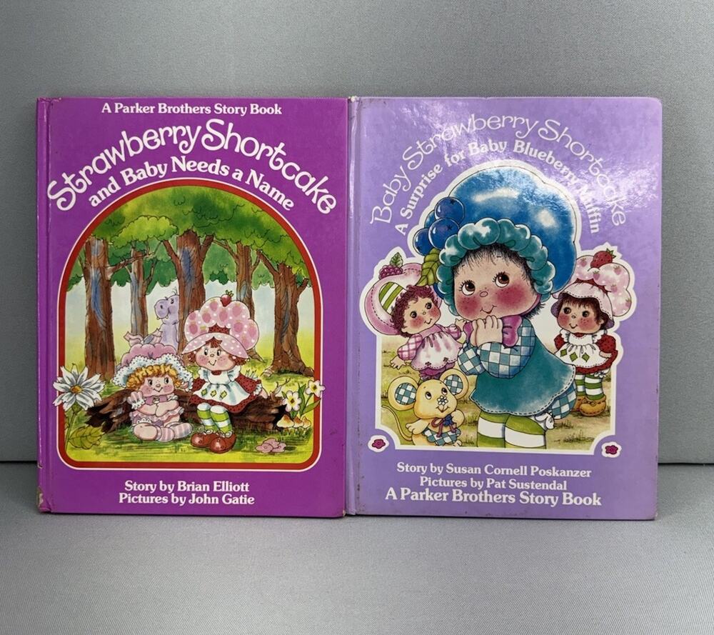 Vintage 1984 Strawberry Shortcake Baby Blueberry Muffin Books Lot 2 Parker Bros
